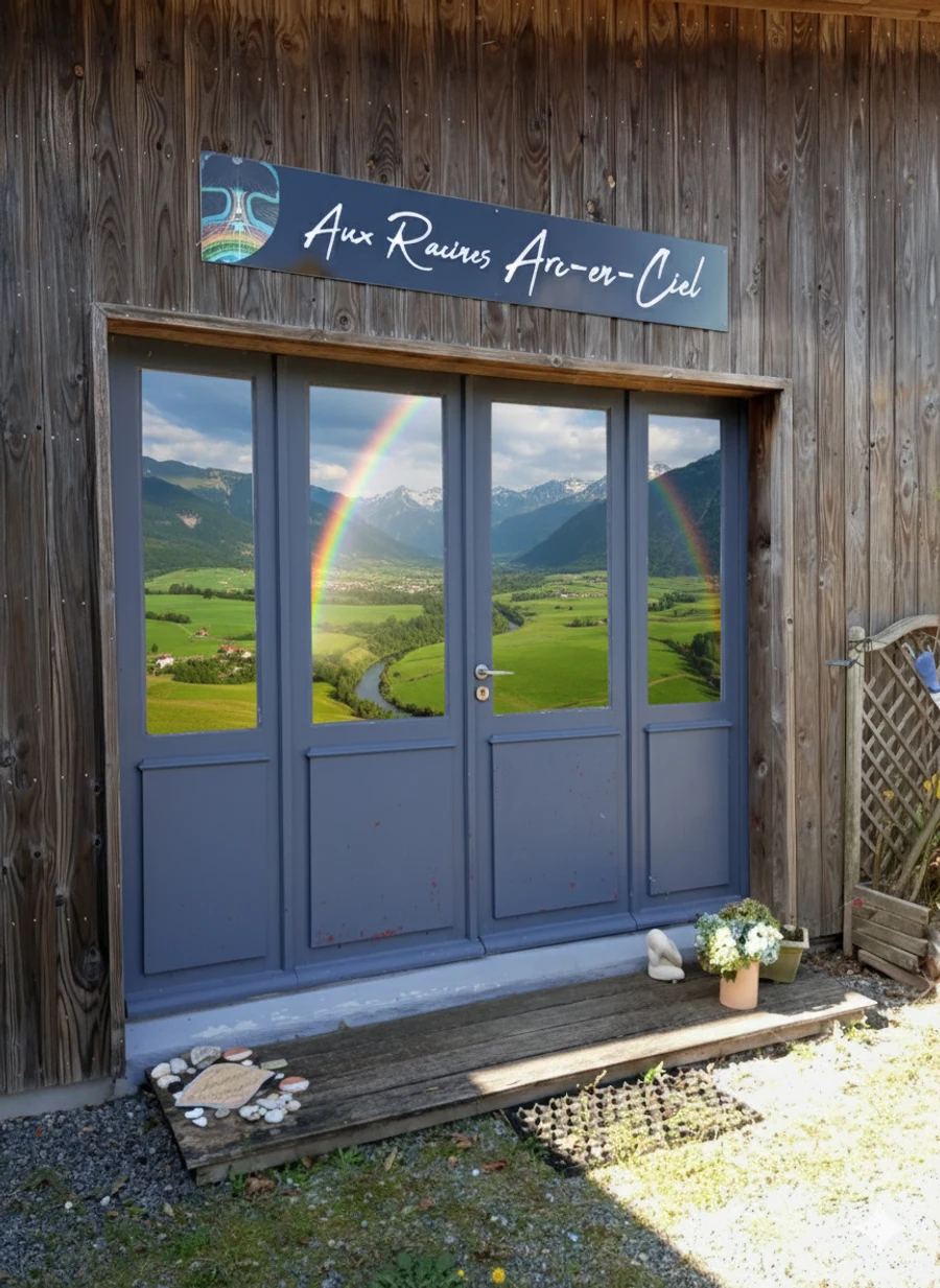 Entrée du lieu Aux Racines Arc-en-Ciel